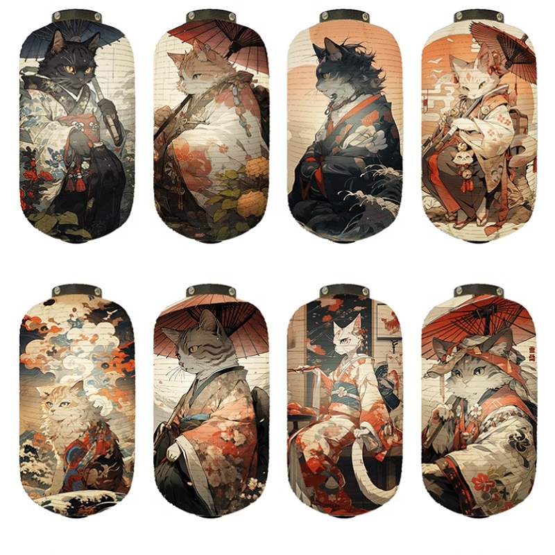 Japanese Kimono Samurai Cat Ar - Japanese Lantern Paper review and price